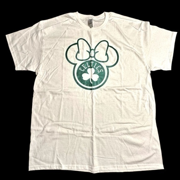 Women’s Custom Made Minnie Mouse Boston Celtics T-shirt - Size XL - NWOT - Picture 1 of 3